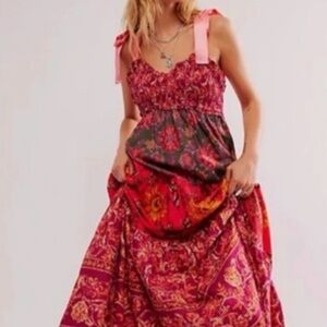 FREE PEOPLE MAGENTA COMBO BLUEBELL MAXI